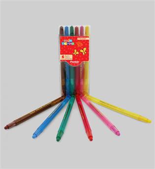 پاستل - مداد شمعی پیچی پنتر 6 رنگ