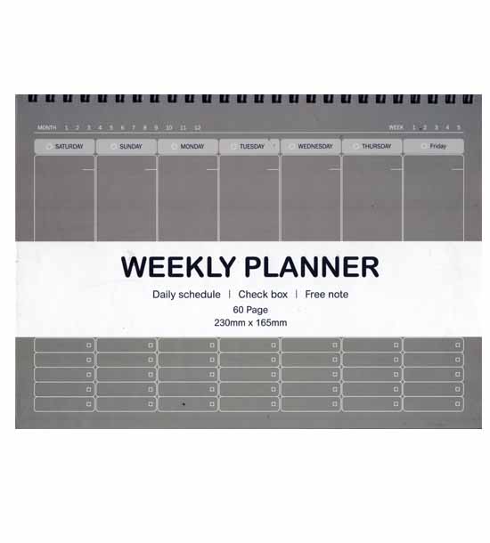 پلنر دفتر برنامه ریزی سیمی weekly planner طوسی همیشه