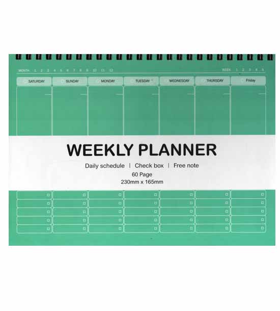 پلنر دفتر برنامه ریزی سیمی weekly planner سبز آبی - همیشه