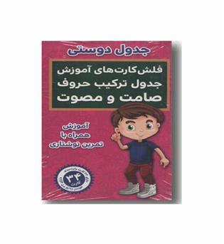 فلش کارت های آموزش جدول ترکیب حروف صامت و مصوت جدول دوستی