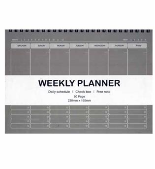 پلنر دفتر برنامه ریزی سیمی weekly planner طوسی همیشه