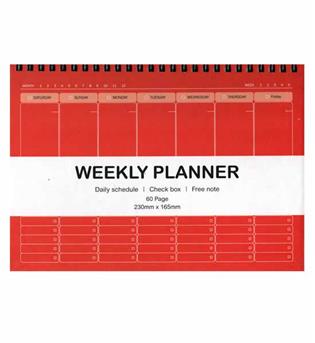 پلنر دفتر برنامه ریزی سیمی weekly planner قرمز همیشه