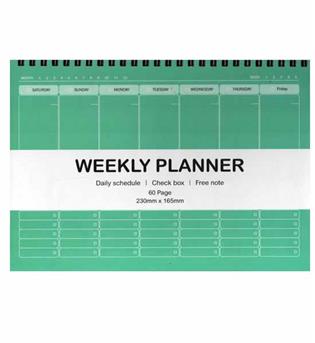 پلنر دفتر برنامه ریزی سیمی weekly planner سبز آبی - همیشه