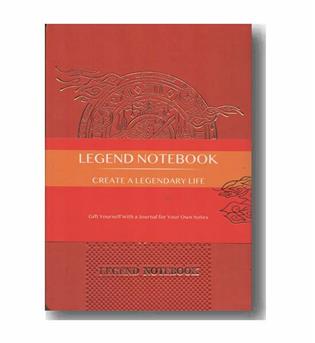 دفتر خط دار رقعی همیشه چرم نارنجی legend کد 698