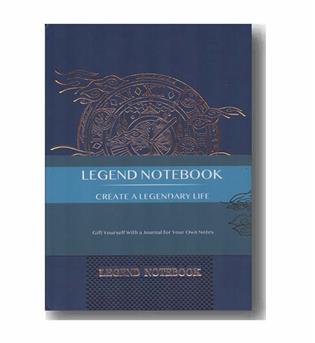 دفتر خط دار رقعی همیشه چرم آبی legend کد 674