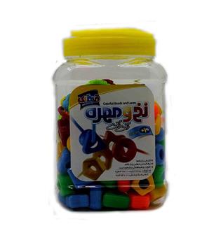 بازی نخ و مهره رنگی رنگی 100تایی